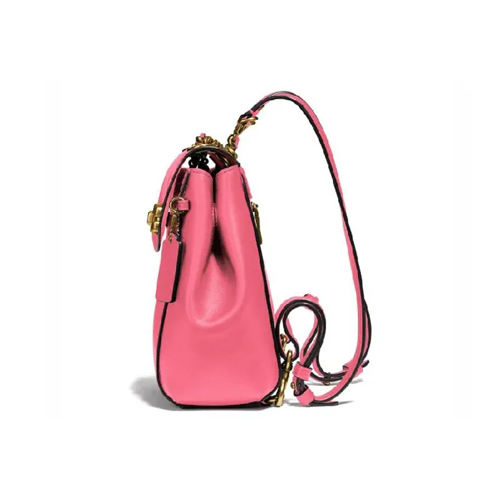 COACH Parker Cow Leather One Shoulder Crossbody Backpack Small Size Women's Pink-1
