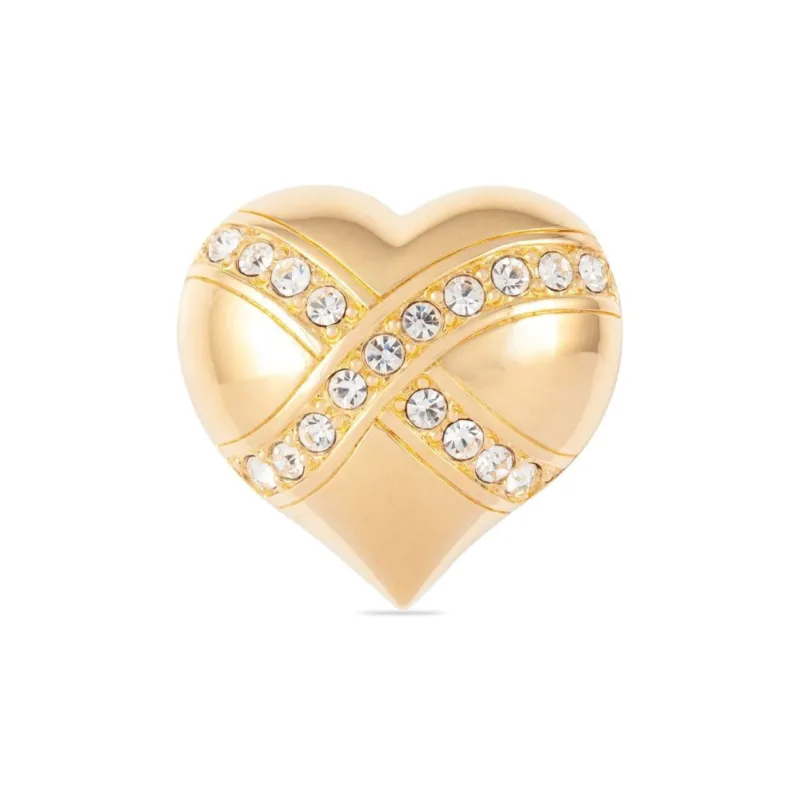 Swarovski 1990s Crystal embellished Heart Brooch-0