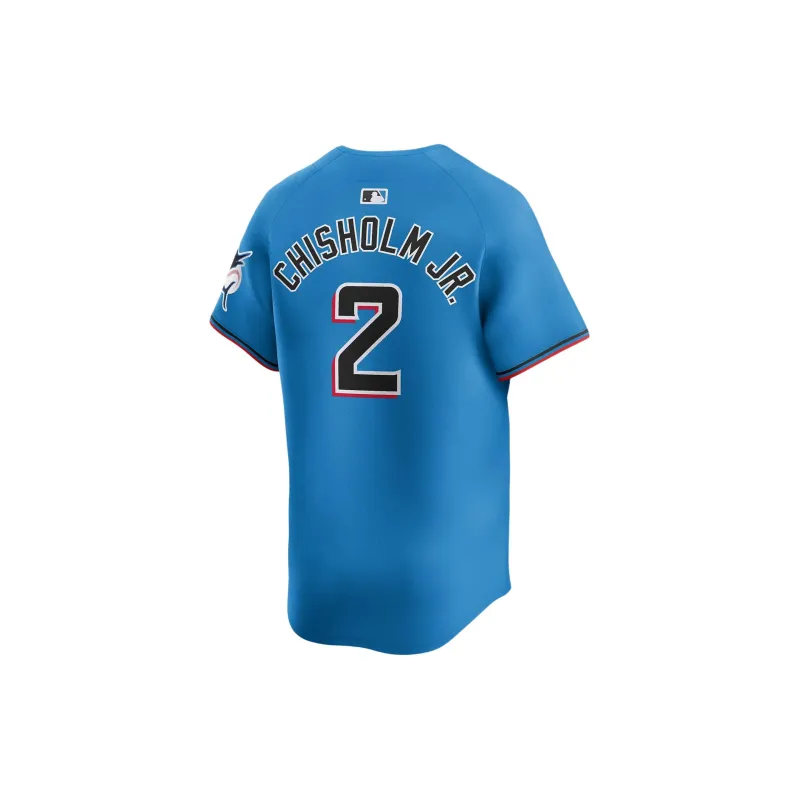 Nike x MLB Jazz Chisholm Jr. Miami Marlins Baseball Jacket Men's Blue-1