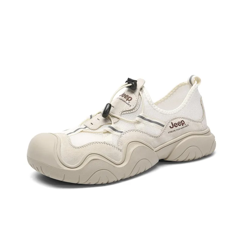 Jeep Cushioning Anti Slip Wear Resistant Breathable Lightweight Rebound Low Top Casual Shoes Unisex Sand-2