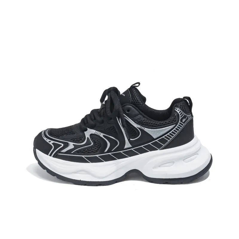 WARRIOR Chunky Sneakers Unisex Low Top Black-0