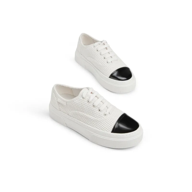 CHARLES&KEITH Small CK Low Top Casual Shoes 3.5cm Women's Chalk White-2