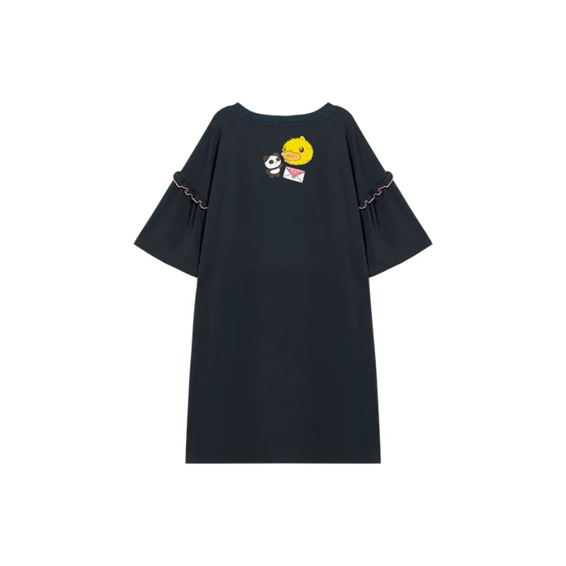B.Duck Short Sleeved Dresses Women's Dark Gray-1