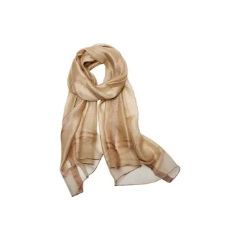 Narandu Mulberry Silk Scarves Women's Champagne/Gray/Milk White/Red