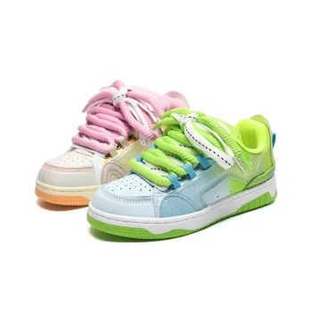 OBWA Anti Slip Wear Resistant Lightweight Breathable Low Top Skateboard Shoes Women's Mismatched