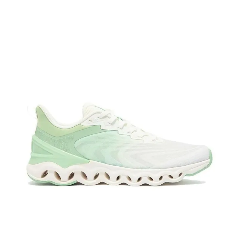 361° Cushioned Anti Slip And Wear Resistant Lightweight Low Top Running Shoes Men's White Green-1