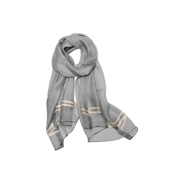 Narandu Mulberry Silk Scarves Women's Champagne/Gray/Milk White/Red-2