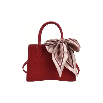 NOMK PU Handbag Shoulder Bag Large Size Women's Red/White/Black