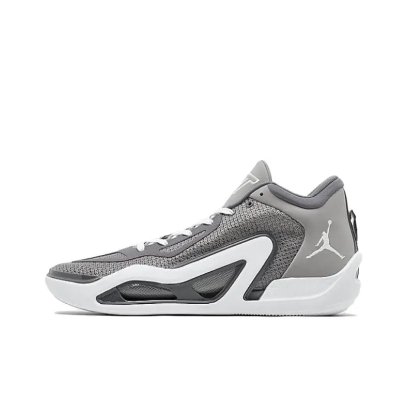 Jordan Tatum 1 'Cool Grey' Cushioning Mid-Top Basketball Shoes Men's Gray White-0