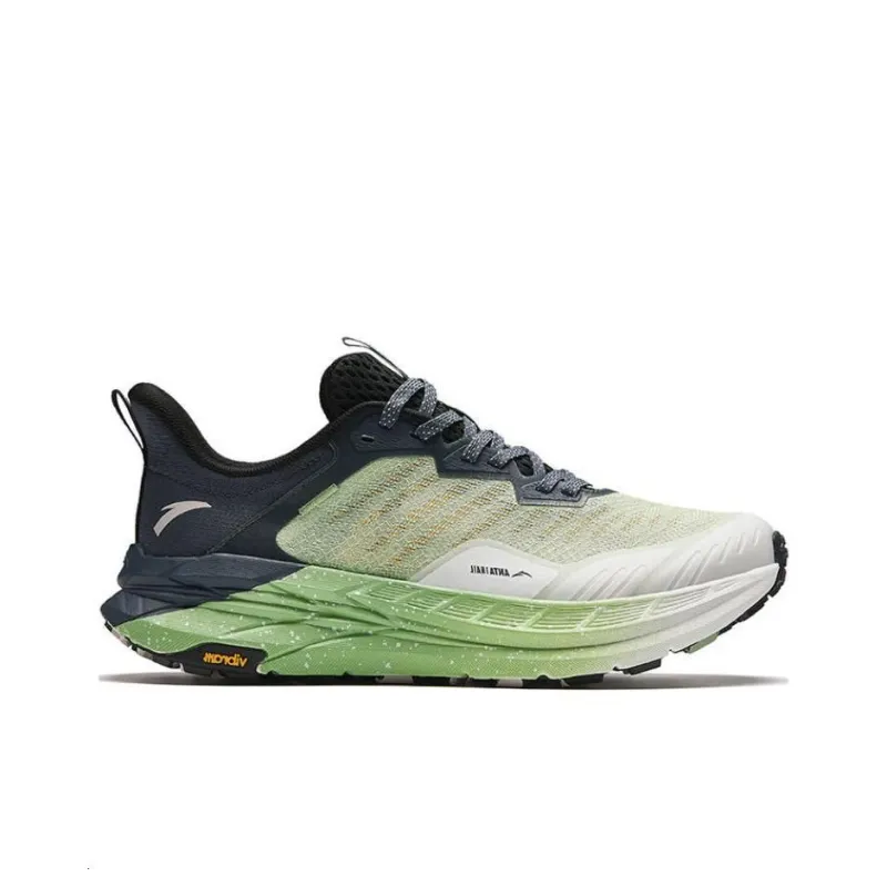 Anta Cushioning Wear Resistant Low Top Trail Running Shoes Men's Asphalt Gray White-2
