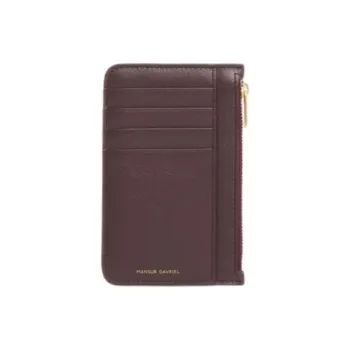 MANSUR GAVRIEL Calfskin Card Holder Women's Plum Red