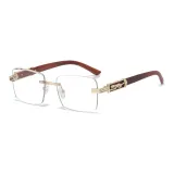 Gold Frame with Transparent Lens