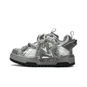 X·LUN Skateboard Shoes Unisex Low Top Silver