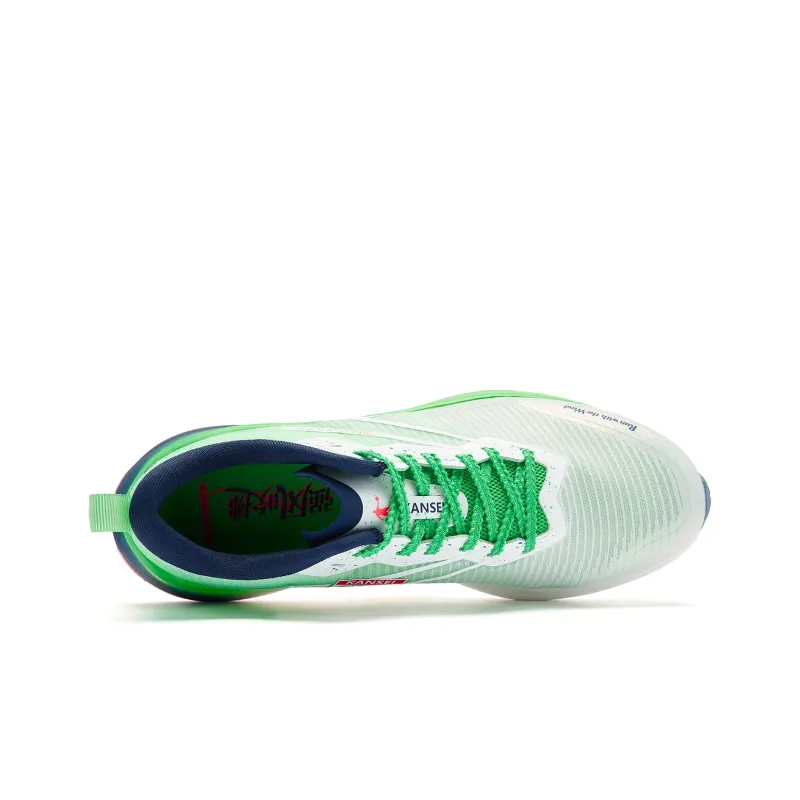 QIAODAN Fast 2.0   Strong Wind Blowing Running Shoes Men Low Top Jordan White Green Plum-3