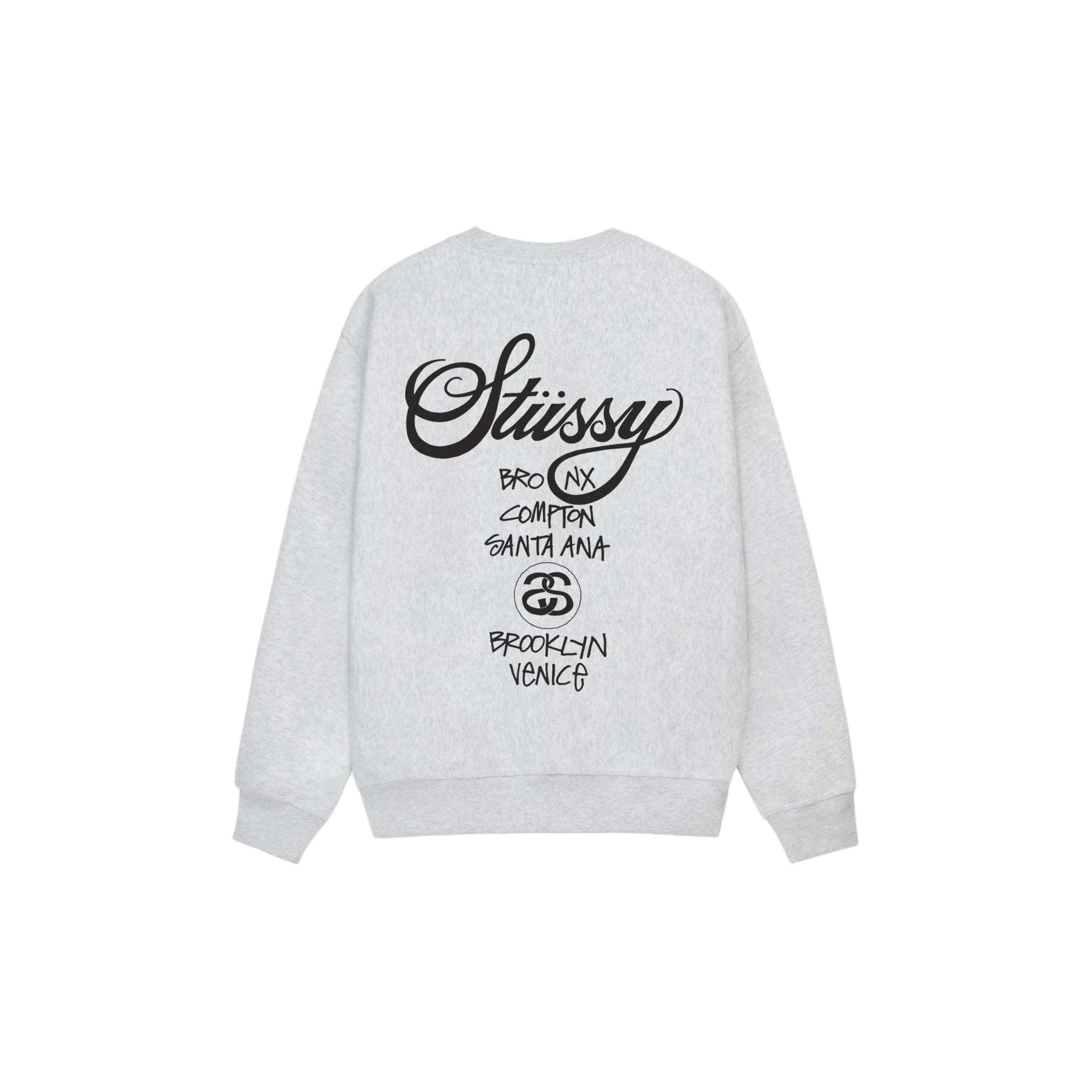 Stussy World Tour Zip Hoodie Heather Gray L - POIZON Stussy World Tour Zip Hoodie Heather Gray L - POIZON