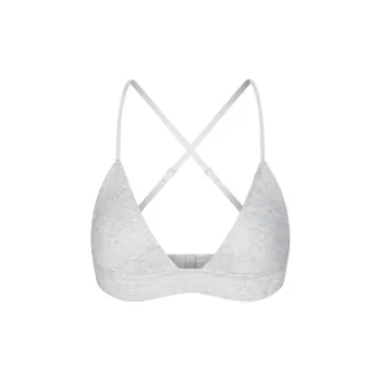 SKIMS THREADBARE RIB TRIANGLE BRALETTE Bra Women's Light Heather Grey