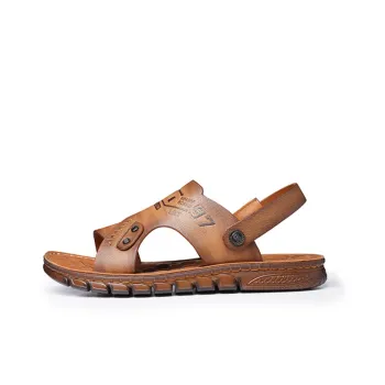LAORENTOU Beach Sandals Men Brown