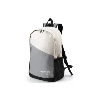 SAIQI Polyester Backpack Regular Unisex Ecru/Medium Gray/Black