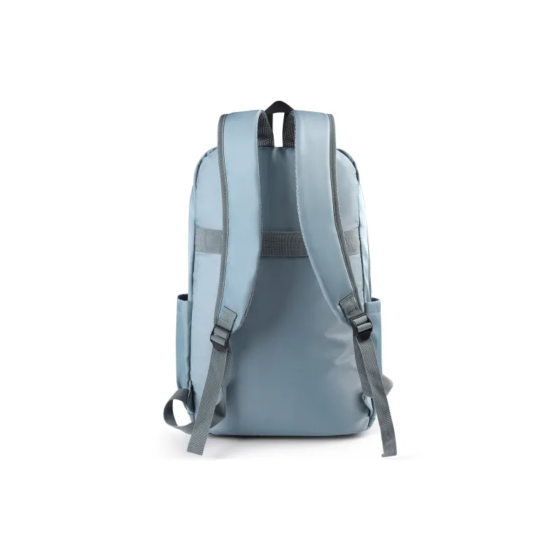 SAIQI Oxford Double Shoulder Backpack Regular Unisex Gray Blue-3