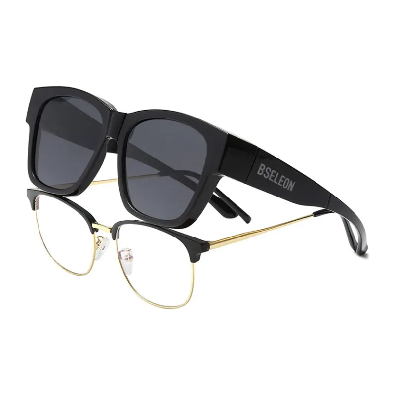 BSELEON TR/Memory Plastic Square Sunglasses Unisex-1