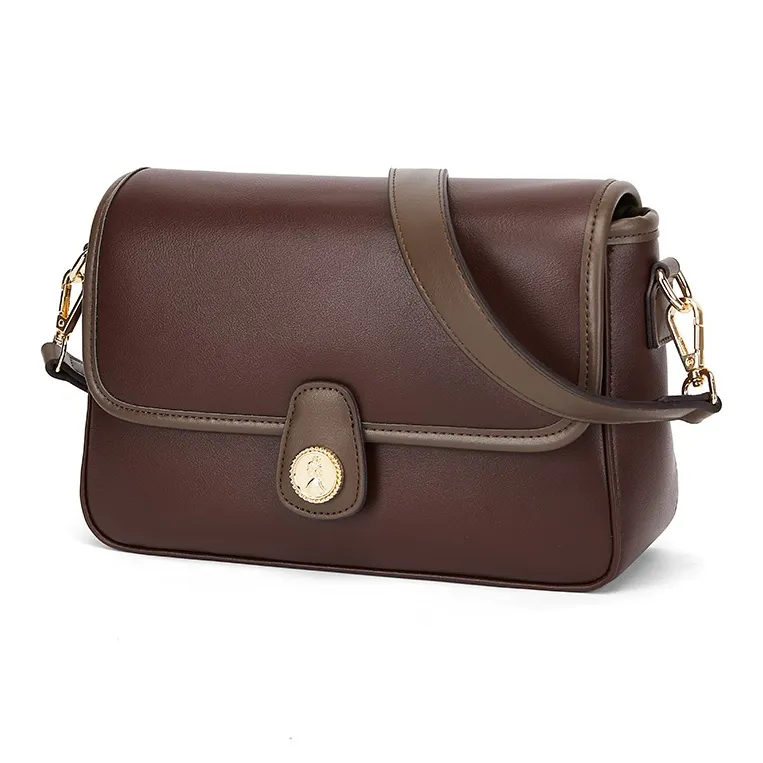 CORALDAISY Synthetic Leather Shoulder Bag Women's Mocha/Crescent White-1