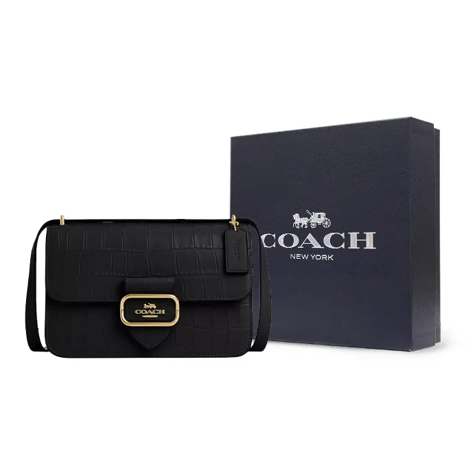 COACH Morgan Cow Leather Small Square Bag Shoulder Bag Crossbody Bag Large Size Women's Black-8