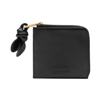 Jacquemus Cow Leather Card Holder, Wallet Women's Black