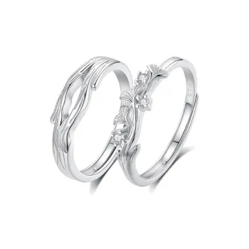 Asia Star S999 Fine Silver Couple Rings Unisex