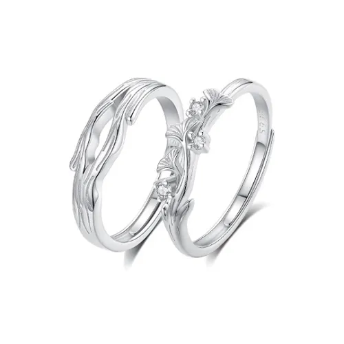 Asia Star S999 Fine Silver Couple Rings Unisex