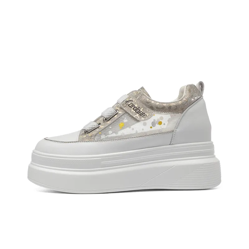 CARDANRO Low Top Slip on Hook and Loop Skateboard Shoes Women's-7