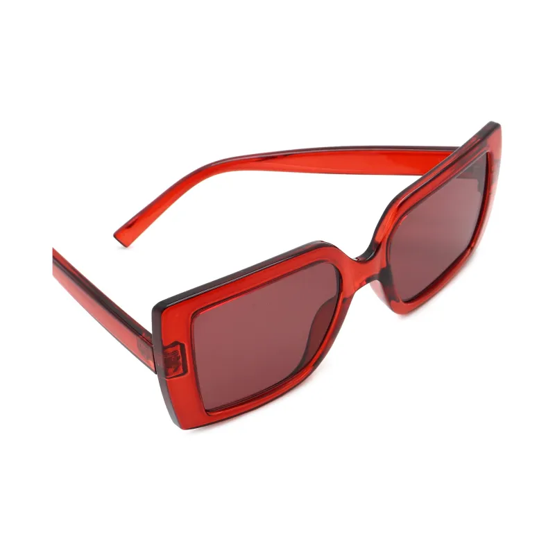 Pair Ponyo PC Square Sunglasses Unisex Transparent Red Frame-1