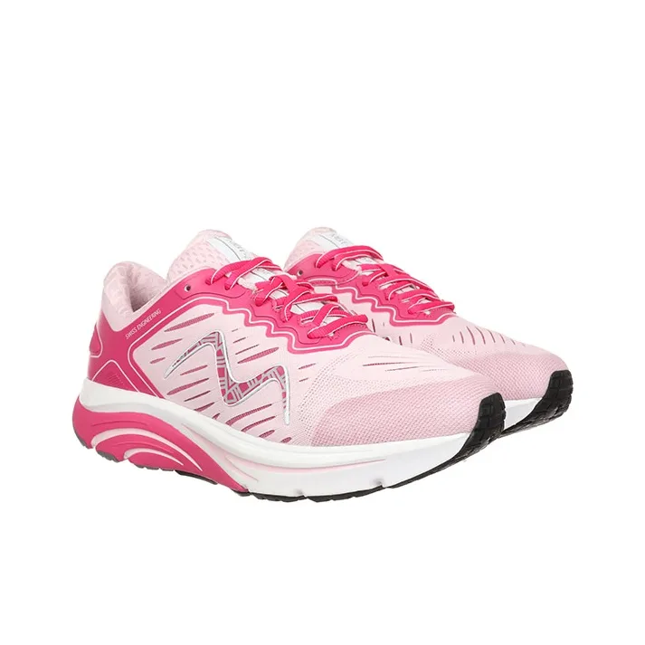 MBT Running Shoes Women's Low Top White/Rose Red-2