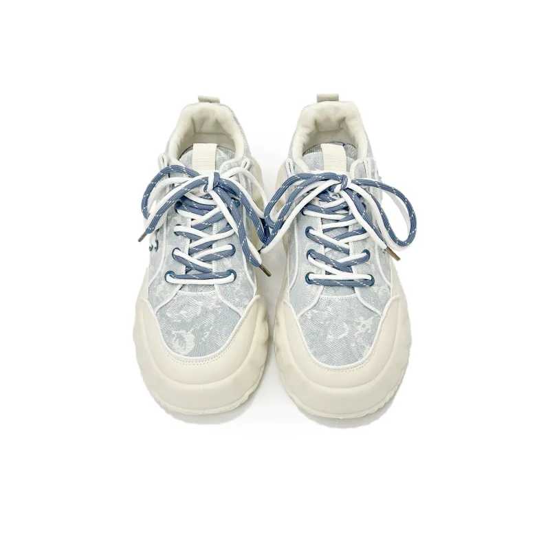 SLNU 3 Cushioning Wear Resistant Low Top Skateboard Shoes Men's Beige Blue-3