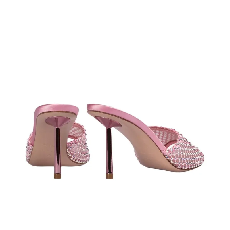Le Silla Gilda 100mm Crystal-embellished Mules-4