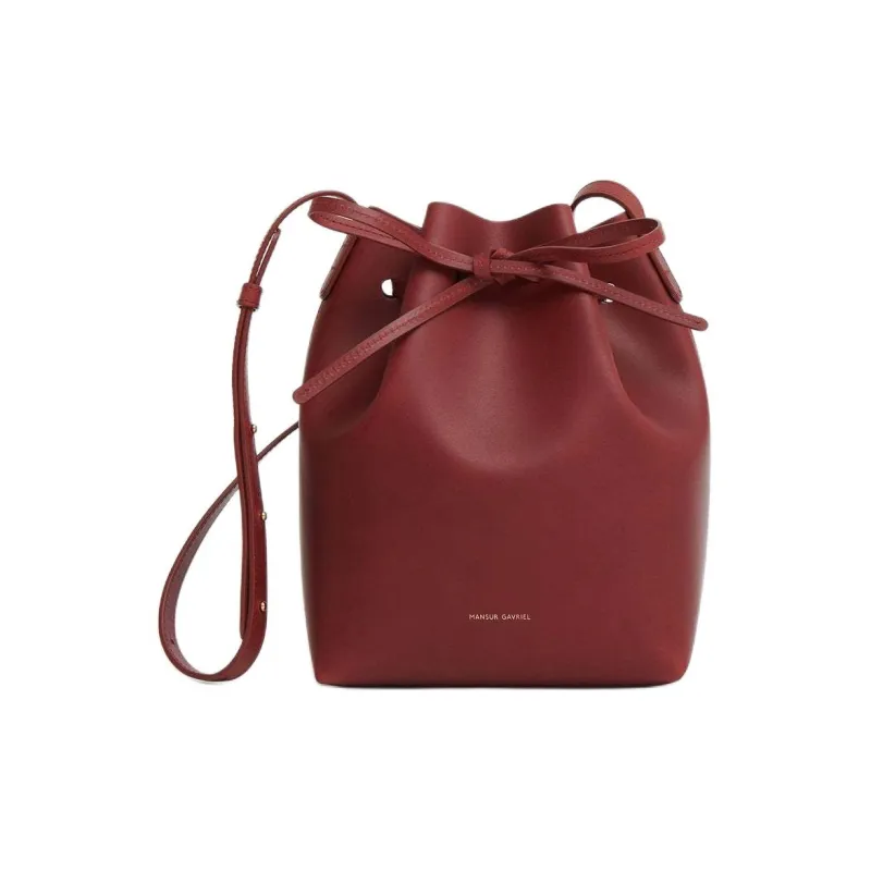 MANSUR GAVRIEL Plant Tanned Leather Bucket Bags Shoulder Bag Crossbody Bag Mini Women's Deep Red-0