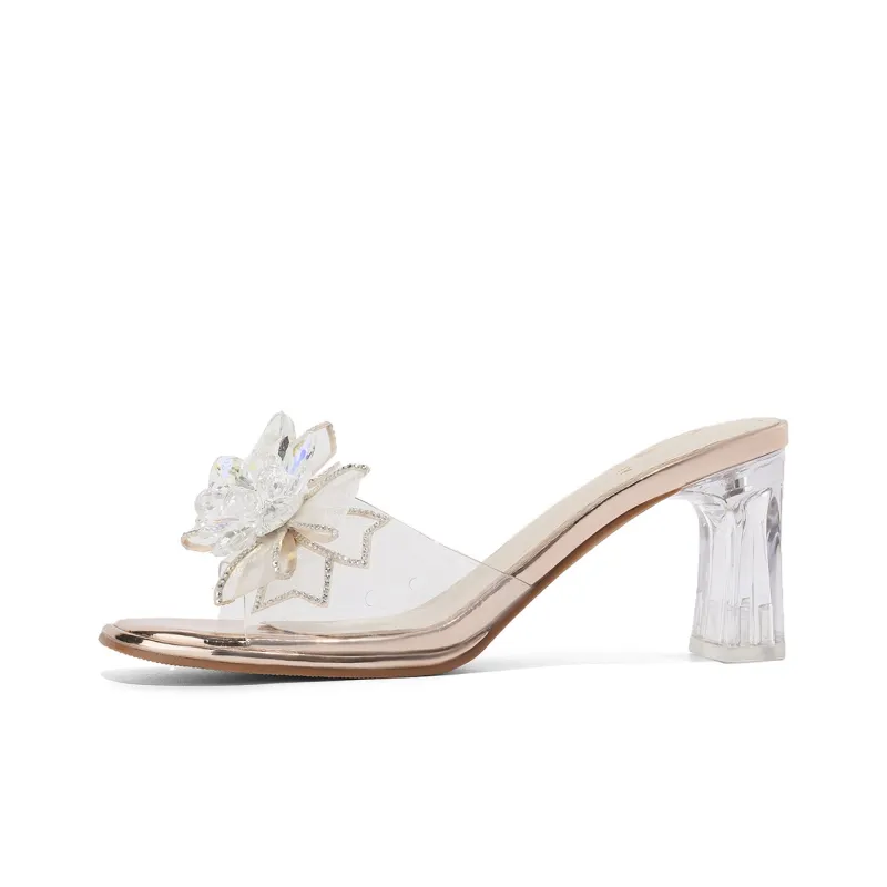 JOSINY Outerwear Slide Slipper Women's Champagne/Silver-0