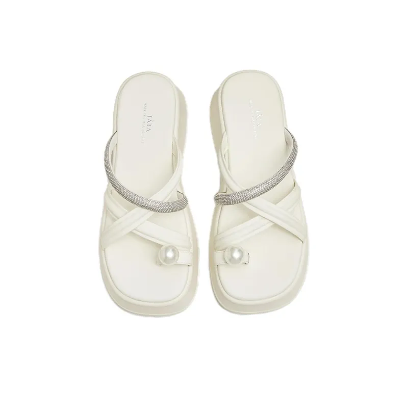 TATA Slide Slippers Women's Black/White/Silver-8