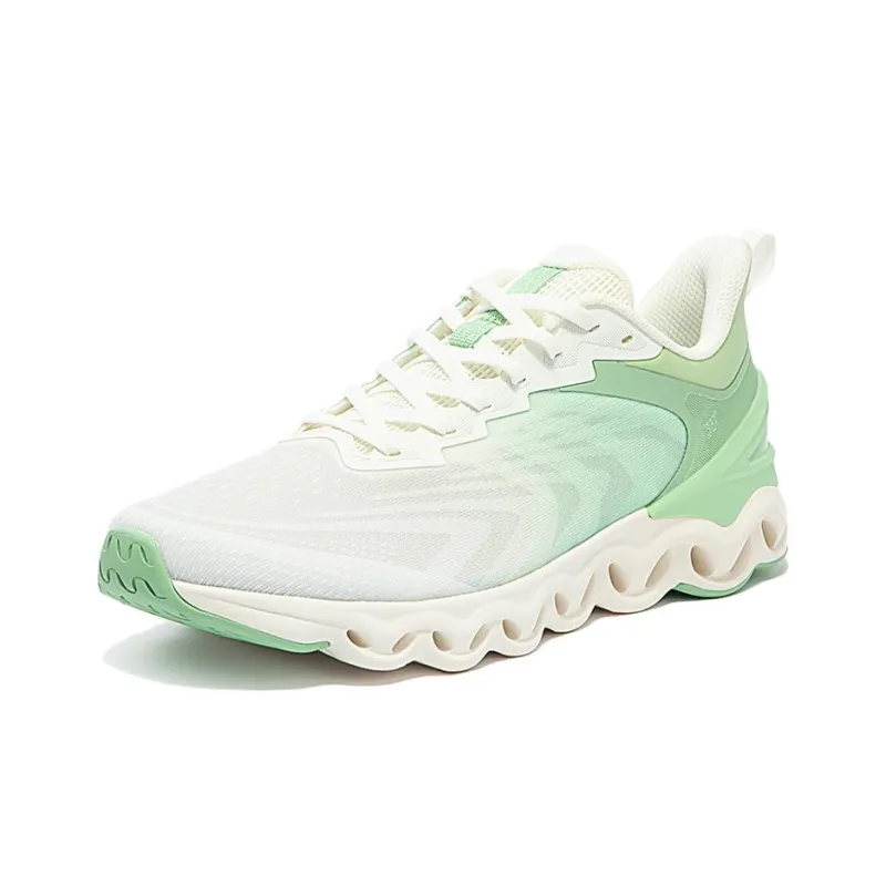 361° Cushioned Anti Slip And Wear Resistant Lightweight Low Top Running Shoes Men's White Green-2