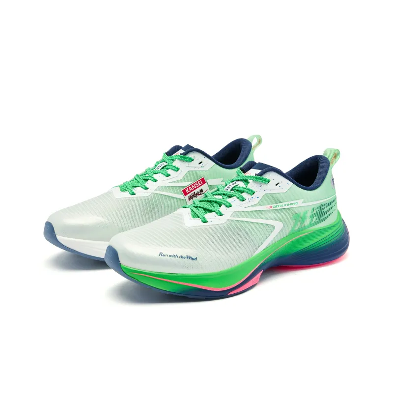 QIAODAN Fast 2.0   Strong Wind Blowing Running Shoes Men Low Top Jordan White Green Plum-2
