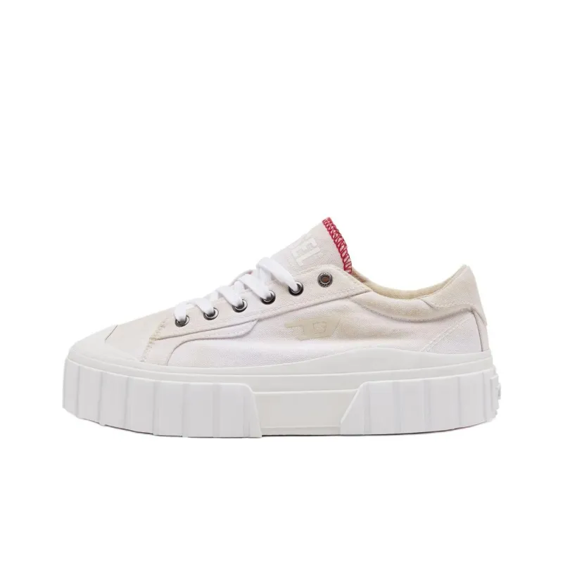DIESEL S Hanami Low Top Skateboard Shoes Women's White-0