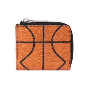 OFF WHITE Basketball Logo print Leather Wallet