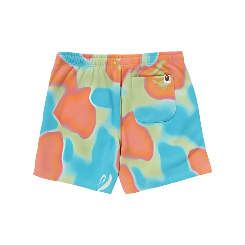 Bape Liquid Camo Shark Sweat Shorts Purple-3