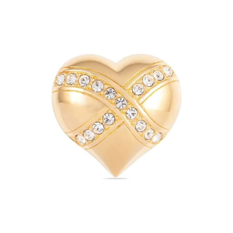 Swarovski 1990s Crystal embellished Heart Brooch-1