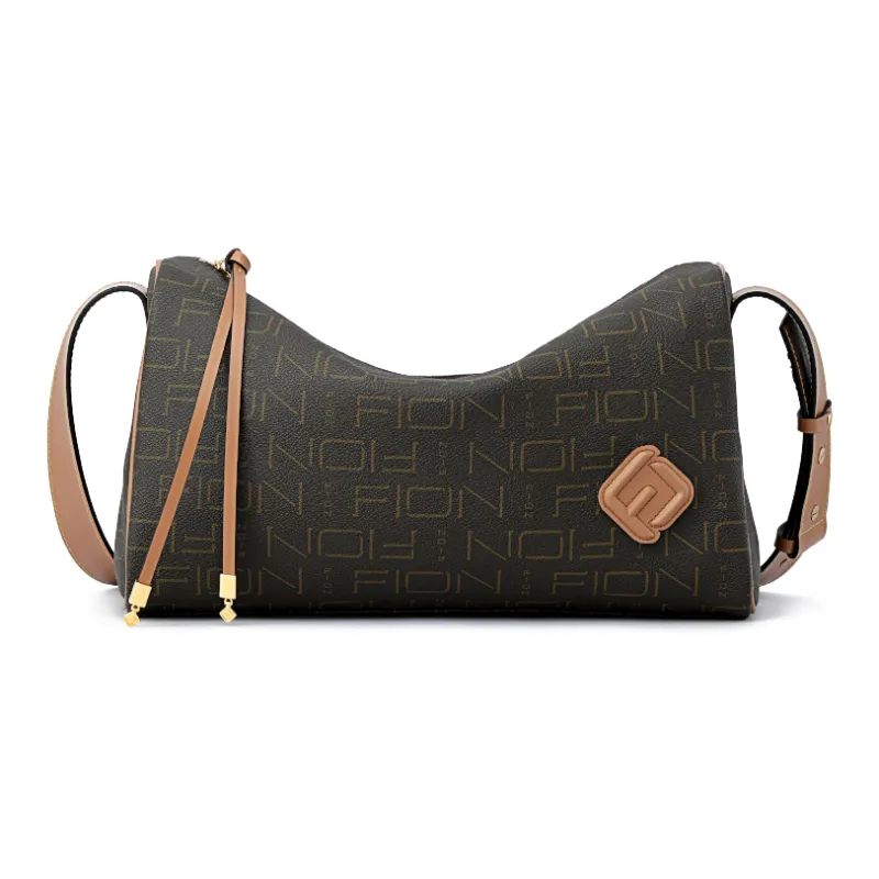 FION Artificial Leather Shoulder Bag Medium Size Women's-0