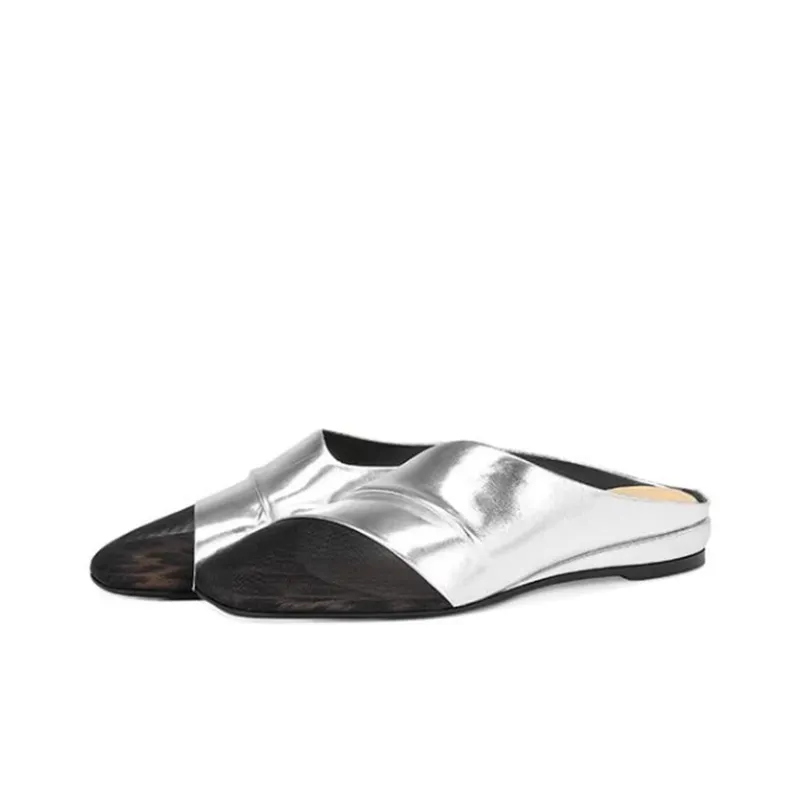 JESSICA SOPHIA Rubber Sole Metal Slip Resistant Abrasion Resistant Closed Toe Slippers Women's Gold-5
