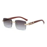 Gold Frame with Gradient Tea Brown Lens in Blue