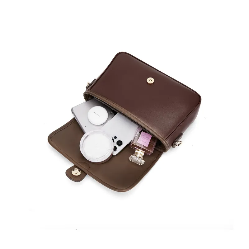 CORALDAISY Synthetic Leather Shoulder Bag Women's Mocha/Crescent White-2