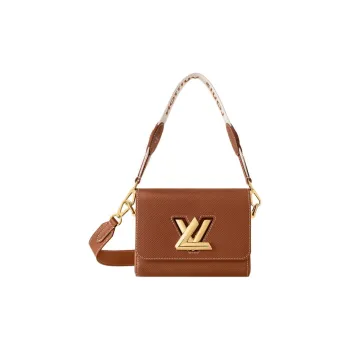 LOUIS VUITTON Twist Epi Grained Cow Leather Portable Crossbody Bag Shoulder Bag Small Size Women's Brown