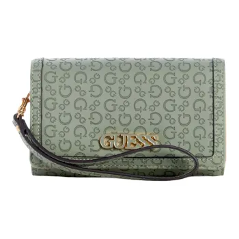 GUESS Artificial Leather Cell Phone Pouch Wallet Women's Green