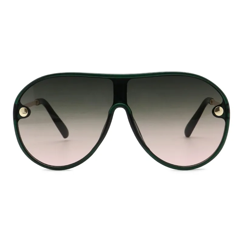 Pair Ponyo PC Aviator Sunglasses Unisex Black Green-3